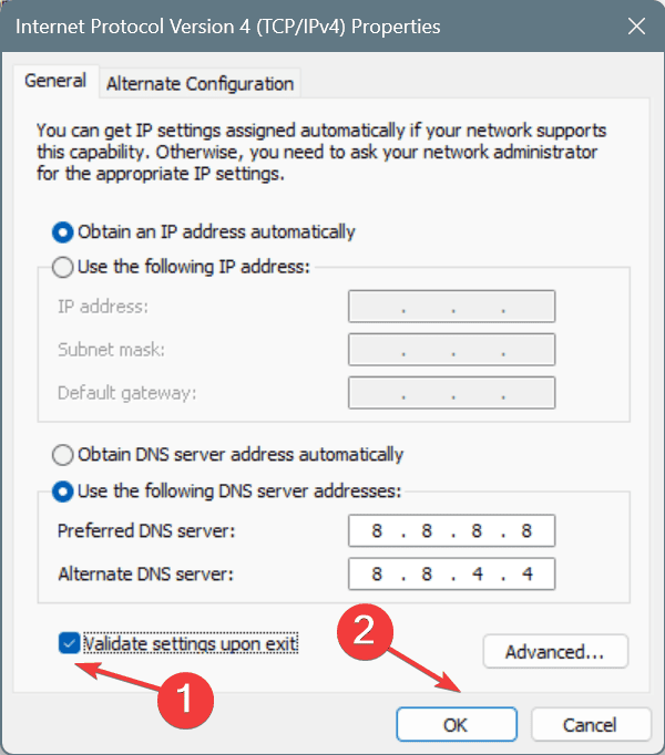 Google's DNS to fix van 68 valorant error